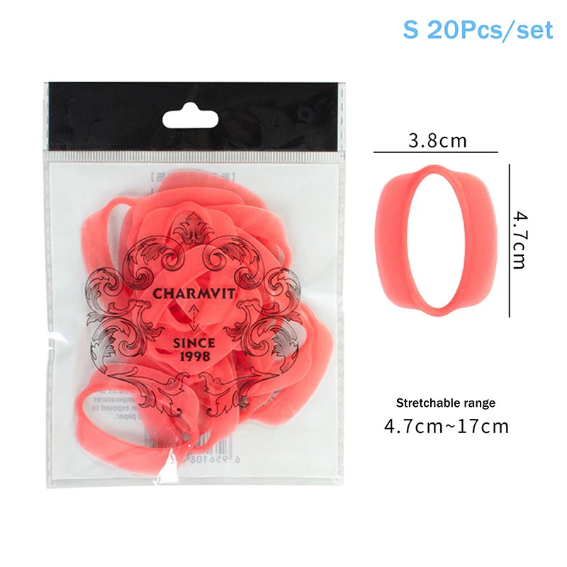 Heat Resistant Silicone Hair Rings Large Small Sizes Traceless Qme S