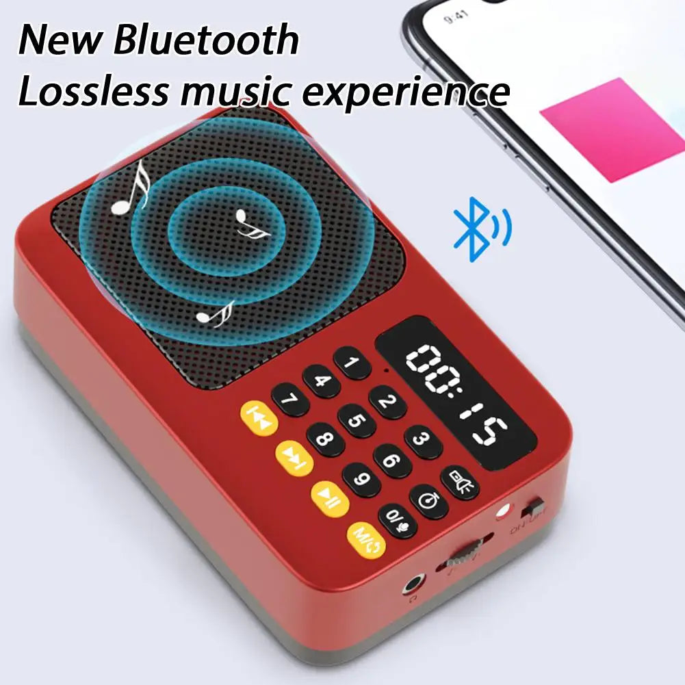 Handheld Rechargeable Digital FM USB TF MP3 Player Portable Radio Music Player Speaker Devices Supplies With LED Display Radio Qme