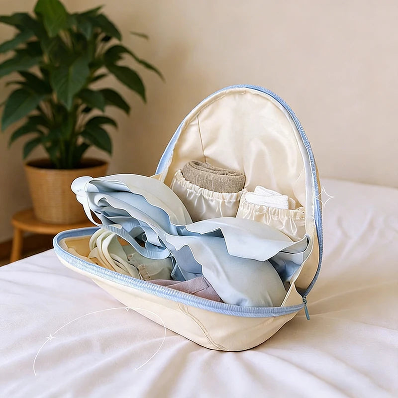 Portable Clothing Storage Bag Underwear Socks Clothes Three-in-one Qme