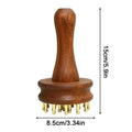 Scalp Massager Brush Long Handle Brass Teeth Soothing Meridian Massage Brush Gua Sha brush Body Massage Brush Massage Comb Qme 01 CN