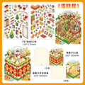 3sheets/bag Today's Business Series Happy Christmas Theme 2.5D PET White Card Diorama Stickers for Scrapbooking DIY Qme 1