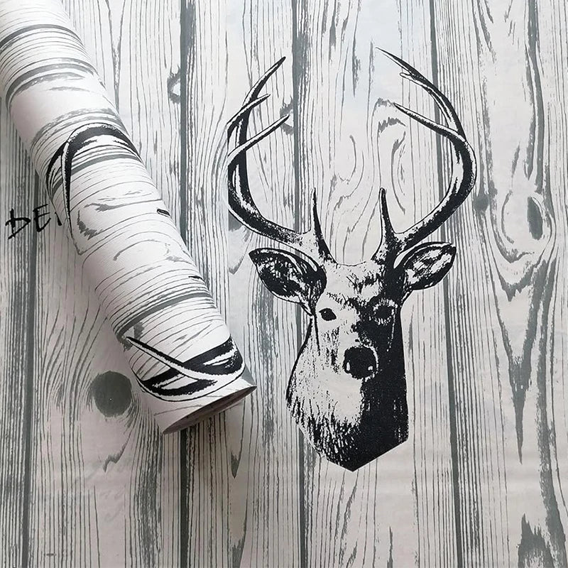 Vintage Newspaper Self Adhesive Wallpaper Vinyl Peel Stick Contact Qme Deer Wood 10mx45cm