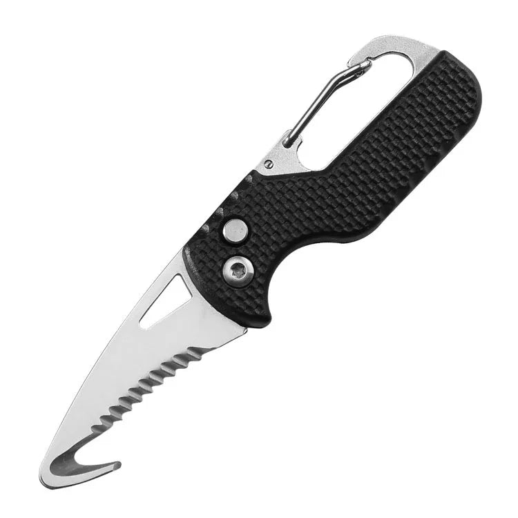 Portable Folding Knife Express Parcel Stainless Serrated Hook Cutter Qme Black
