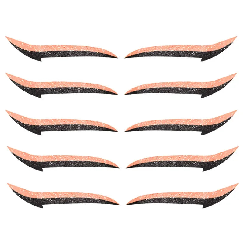 5/6Pair Glitter Eyeliner Sticker Set Self Adhesive Eyeliner Reusable Eyeliner Sticker DoubleLine Eyelid Patch Face Makeup Beauty Qme 5 Pairs Orange