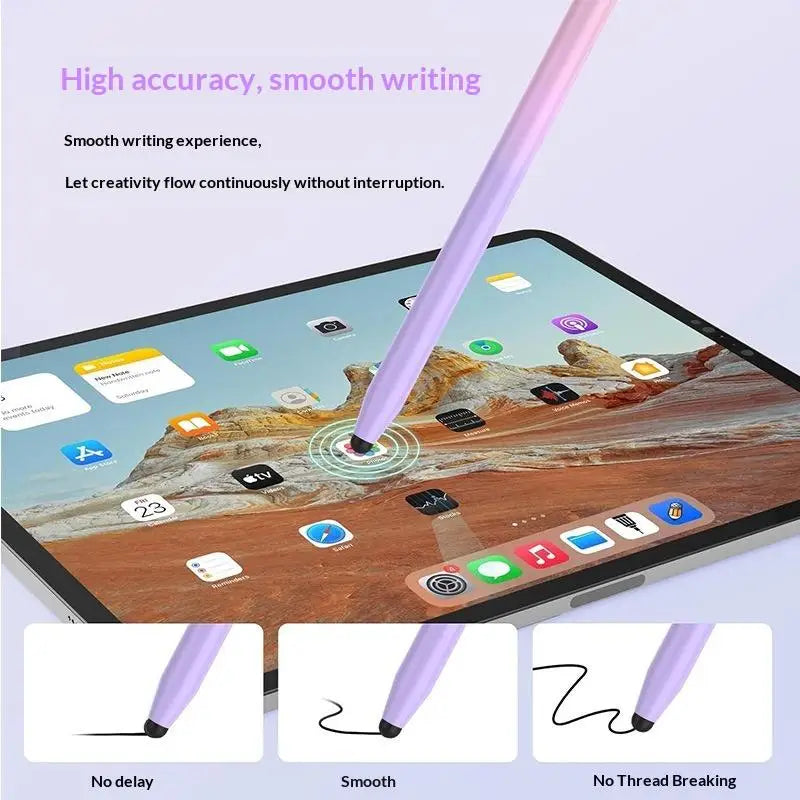 Mesh Fiber Capacitive Stylus Pen Double Nib Touch Screen Pens Drawing Qme