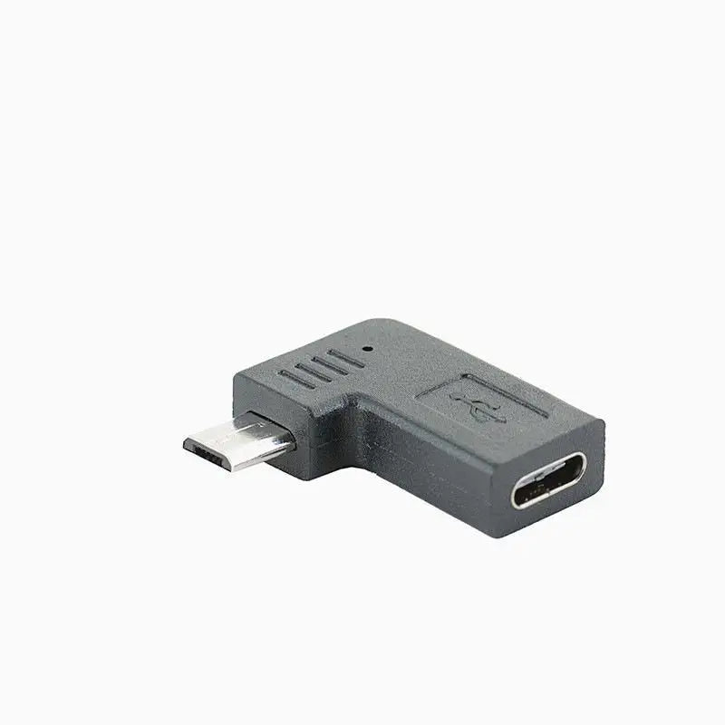 1Pcs Left Right 90 Angle Type C Female To Micro USB Male Charger Data OTG Cable Adapter DIY Accessories Qme Left A2