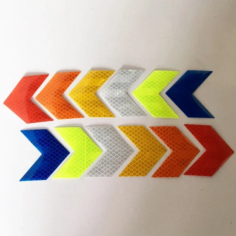 10pcsCar Electric Motorcycle Body Decoration Modified Arrow Reflective Stickers Diamond Warning Stickers Qme