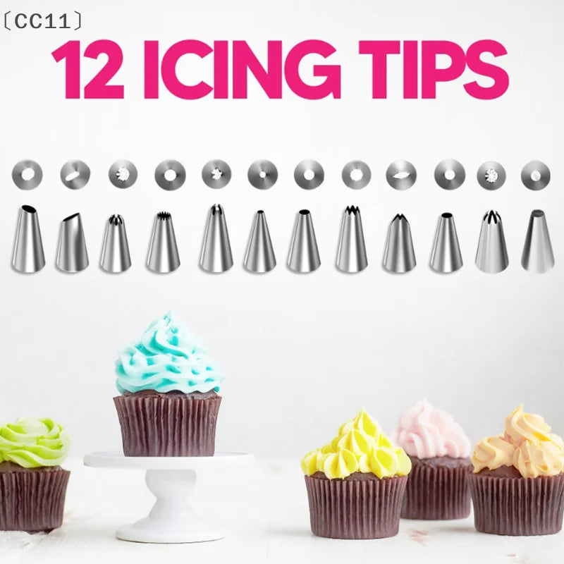 CC11Stainless Steel Piping Nozzle Kitchen Cake Icing Cream Decor Tool Qme