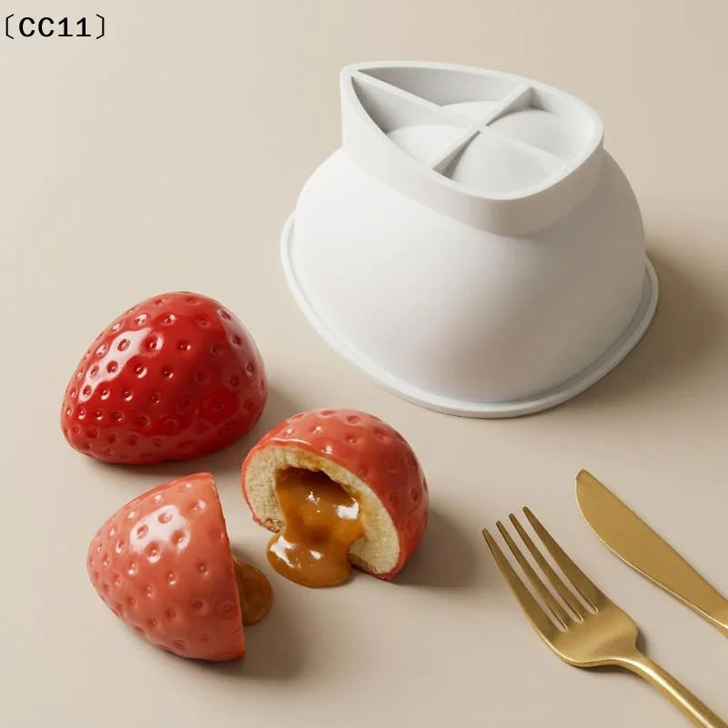 Strawberry Ice Cube Tray Silicone Moulds Candy Cake Cupcake Soap Qme