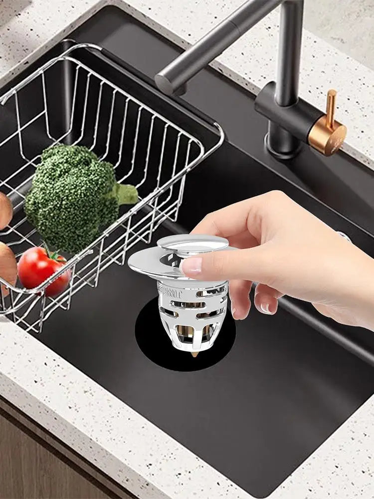 Bathroom Sink Stopper Sink Strainer Pop-Up Bathroom Sink Stopper Basin Sink Strainer Kitchen Drain Stoppers Filter Pop-Up Qme