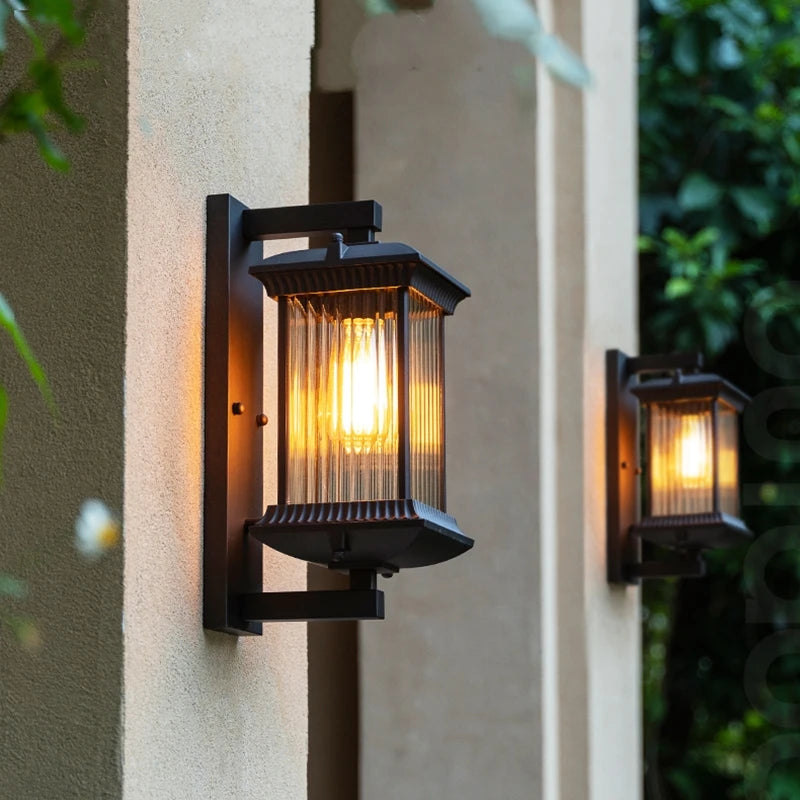 Outdoor Wall Lamp Metal Waterproof Outside Wall Lights AC90-260V Exterior Wall Lighting for Hotel Villa Big Porch Garden Gate Qme
