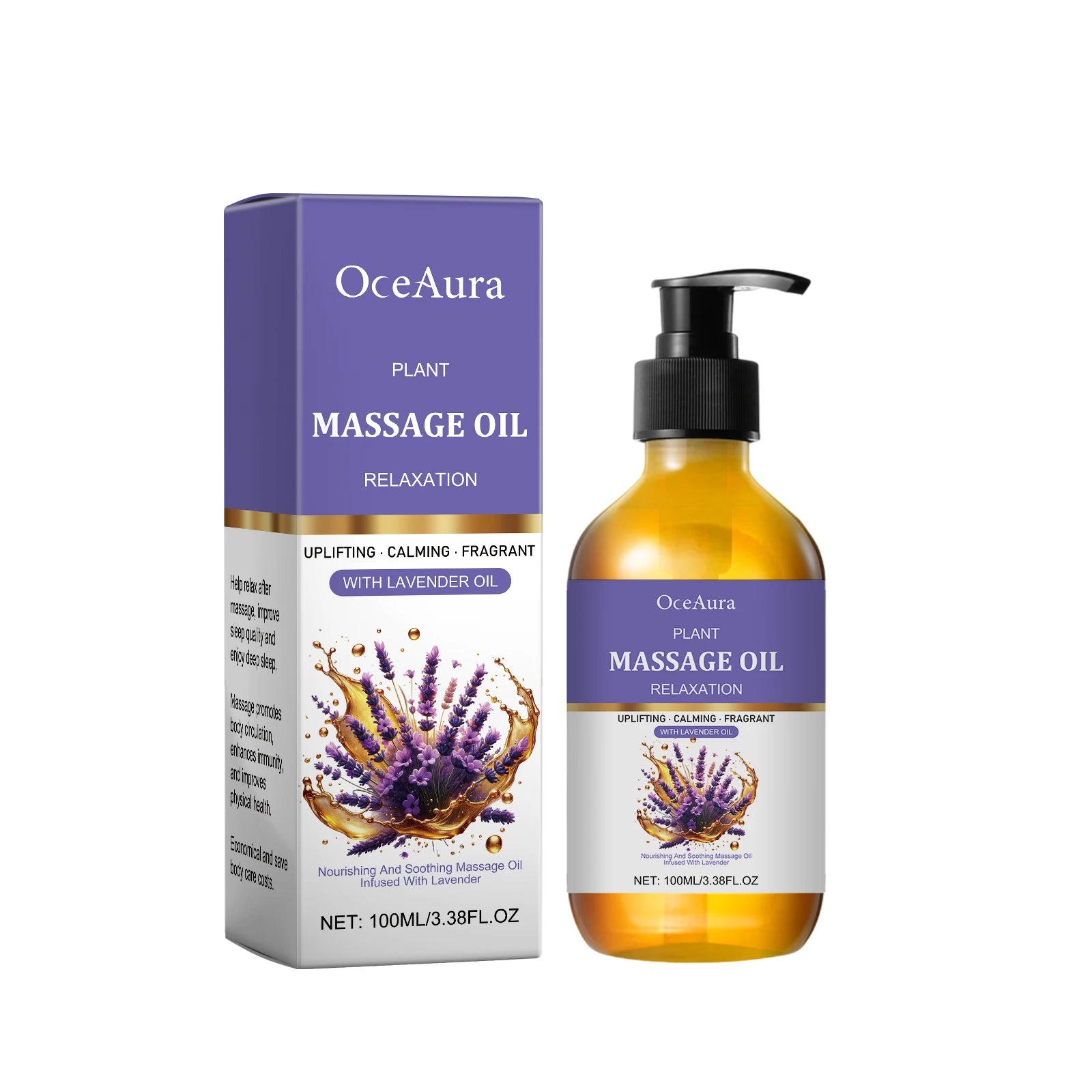 Pure Essential Oil Lavender Aromatic Body Moisturizing Skin Care Qme 100ml Boxed