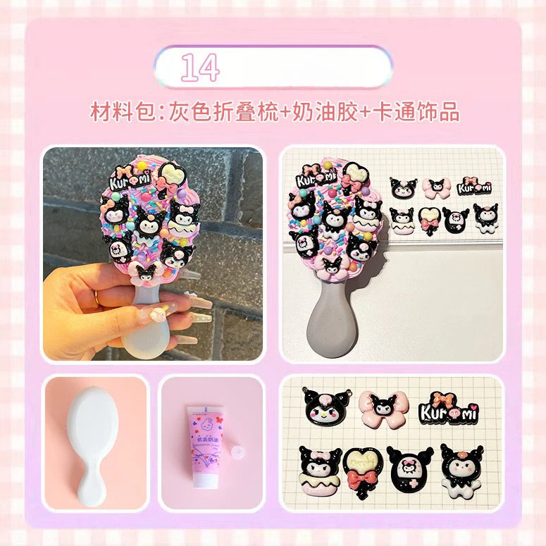 Hello Kitty Kuromi DIY Cream-colored Air-cushion Comb Materials Qme 14
