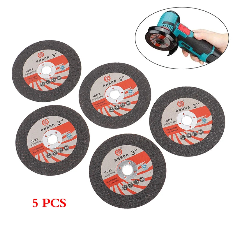 5Pcs Hole Mini Cutting Disc Circular Resin Grinding Wheel Sanding Disc 75mm For Grinder Steel Stone Cutting Angle Grinding Bit Qme 5pcs