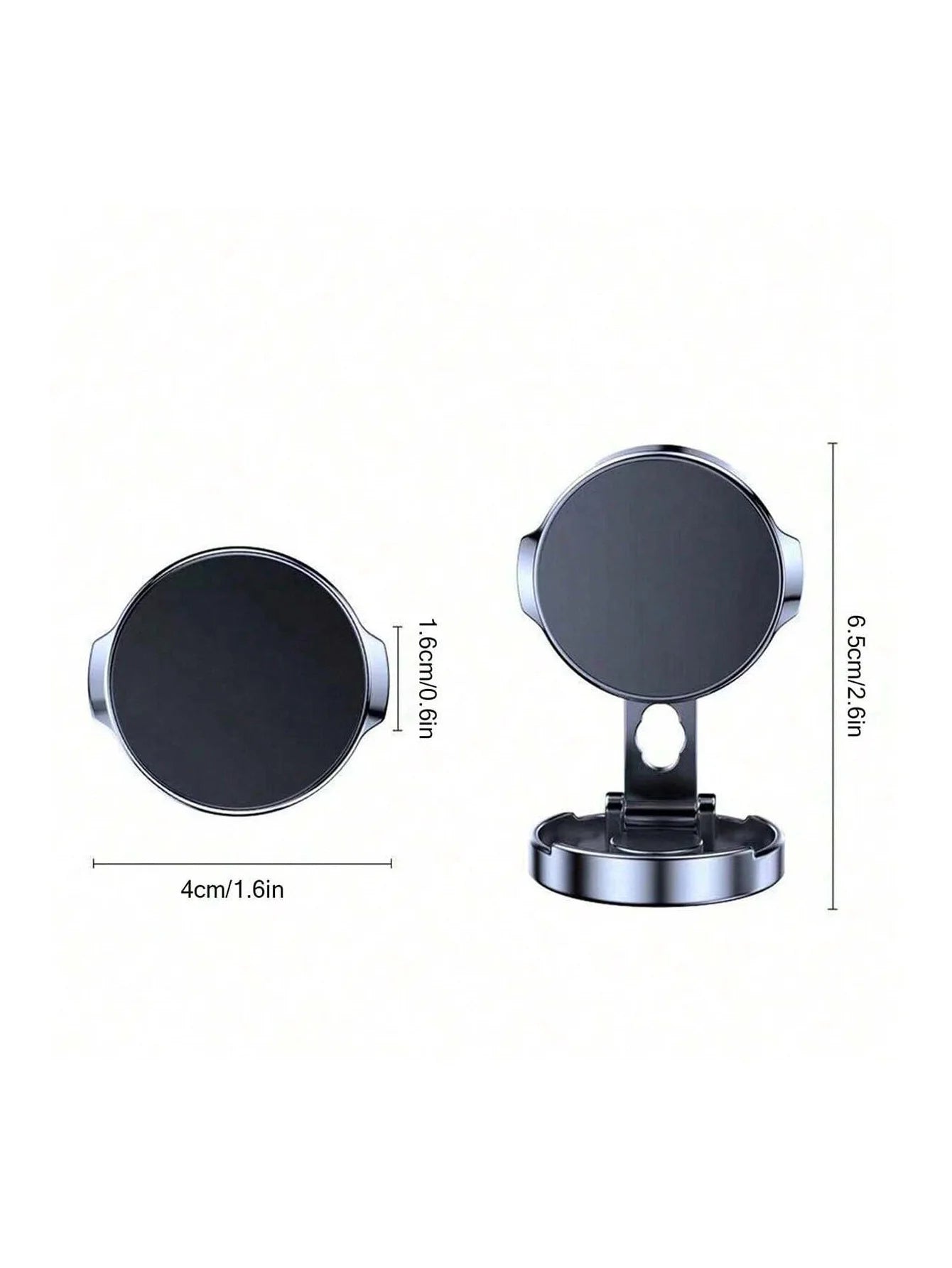 Car Navigation Magnetic Phone Holder Metal 360 Folding Qme Silver