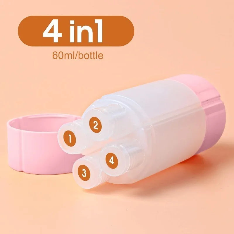 4-in-1 Leak-proof Bottle 4 Travel Gym Camping Carry-on Toiletries Qme