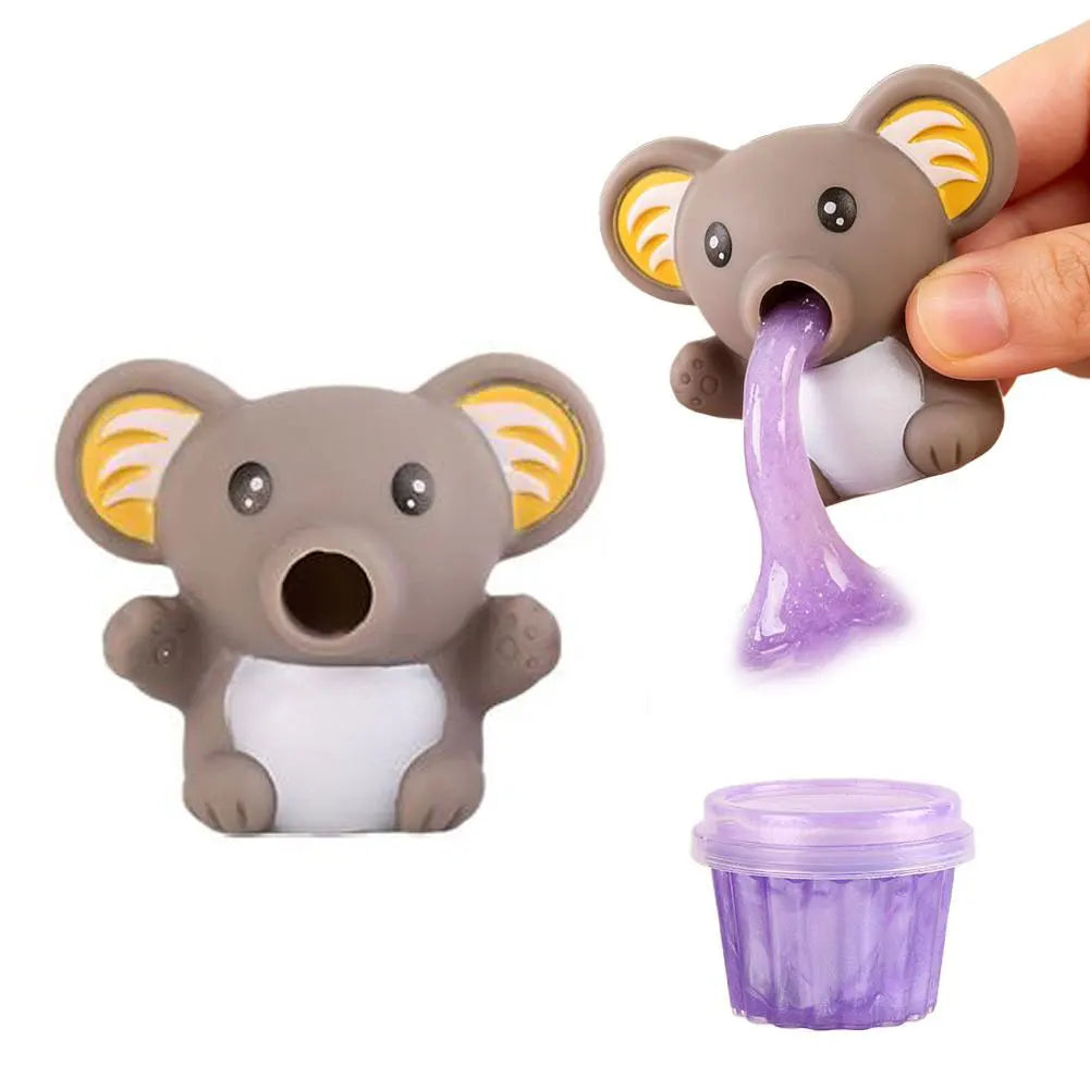 Animal Slime Squeeze Toy Puking Sucking Stress Relief Reusable Qme C Koala