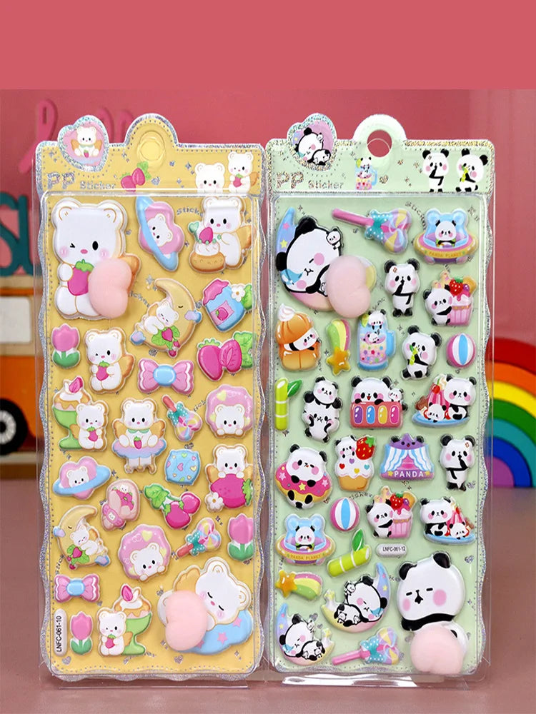 1 Sheet 3D Cute Animal Butt Stickers, Stress Relief Puffy Squishy Sticker for DIY Scrapbook Guitar Phone Case Laptop Decal Qme