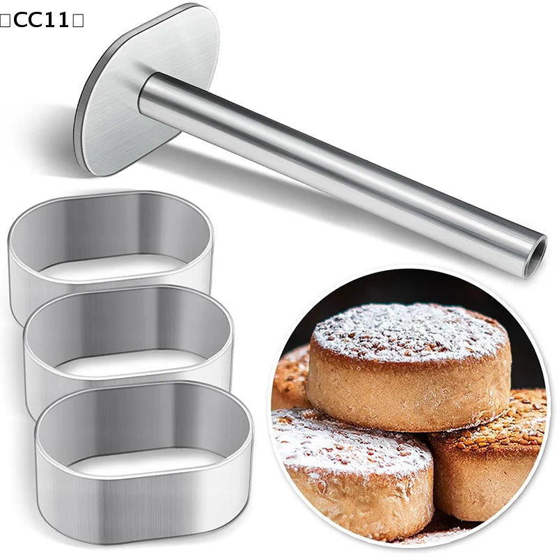Stainless Steel Pulburon Molder Pusher Cake Decorating Tools Mousse Qme