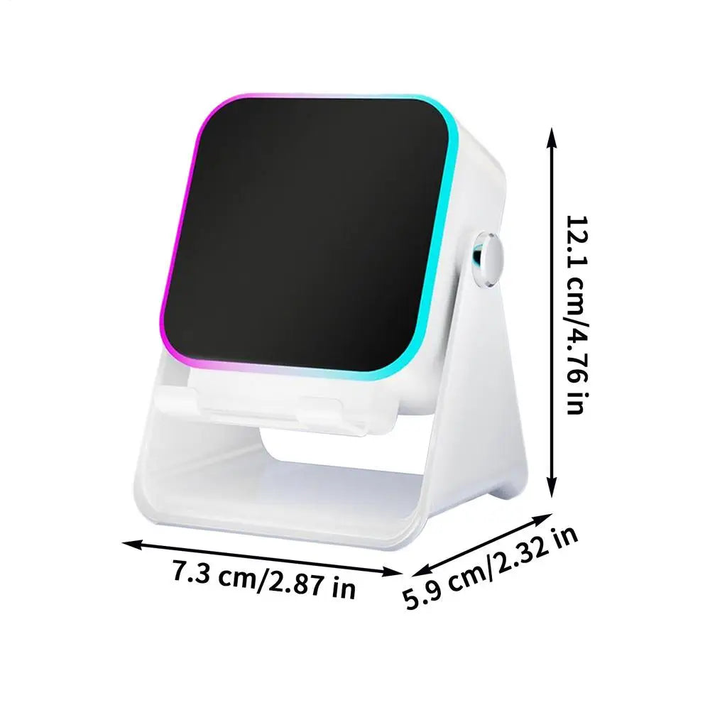 Induction Speaker For Cell Phone Audio Station Foldable with Light Phone Speaker Stand 10W for Home Office Travel Christmas Qme White