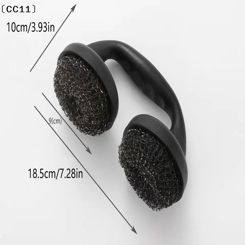 Steel Wire Ball BBQ Grill Brush Durable Plastic Multi-use Outdoor Qme