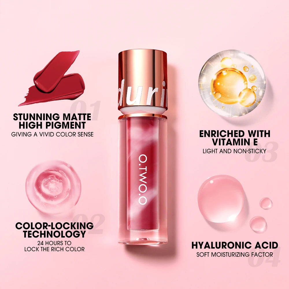 O TWO Lipstick Lip Gloss Waterproof Velvet Non-stick Cup Ultra Stay Qme