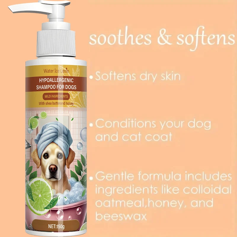 Pet Shampoo - Neutral Deep Cleansing Pet Bathing with Fresh Fragrance, Moisturizing, Removing Odor, Suitable for Cats and Dogs, Keeping Clean Hair, Smooth and Shiny Qme