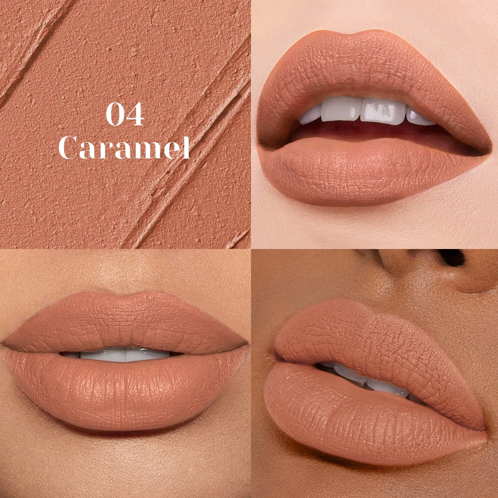 Matte Nude Lipstick Smooth Texture Long-lasting Water Resistance No Qme 04