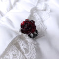 Charm New Fashion Red Rose Rings Adjustable Hollow Rings for Women Witch Vintage Halloween Cool Girl Gift Party Jewelry Gift Qme 2141 resizable