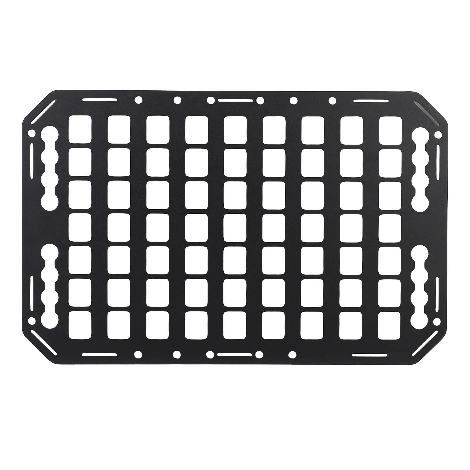 Truck Bed Molle Panel Aluminium Alloy Flexible Installation Neat Organization Truck Bed Storage Rack for Sedan for L Tracks Qme black