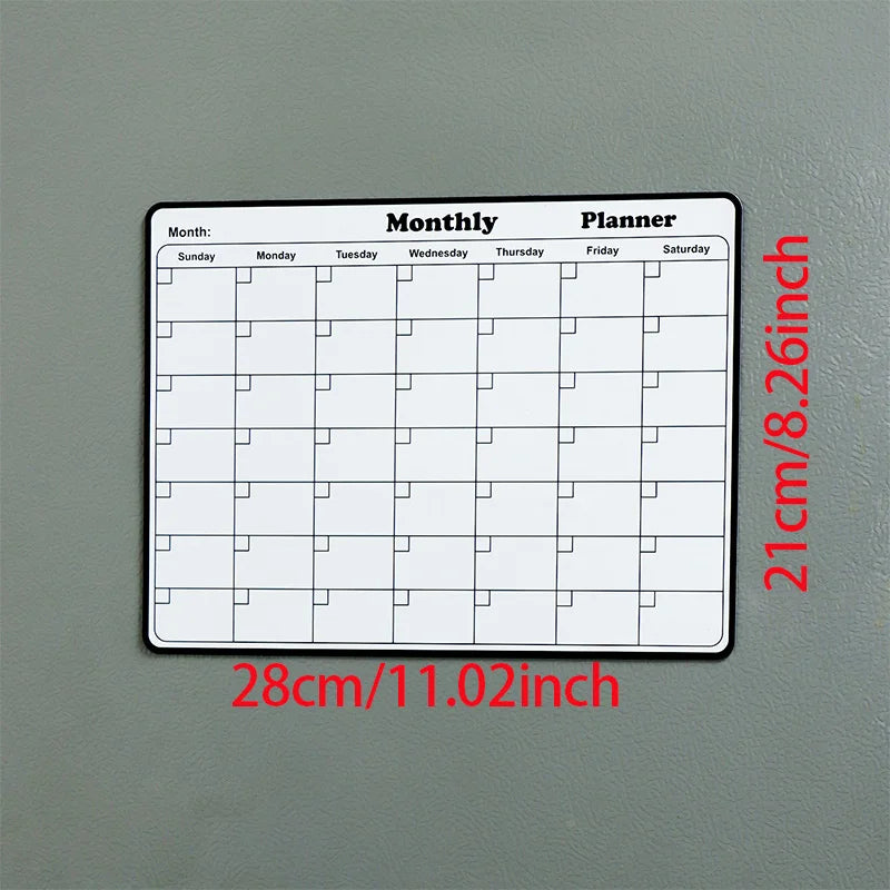 Fridge Magnetic Calendar Stickers Reusable Monthly Planner Kitchen Refrigerator Decor Magnet Qme only-1pcs-small