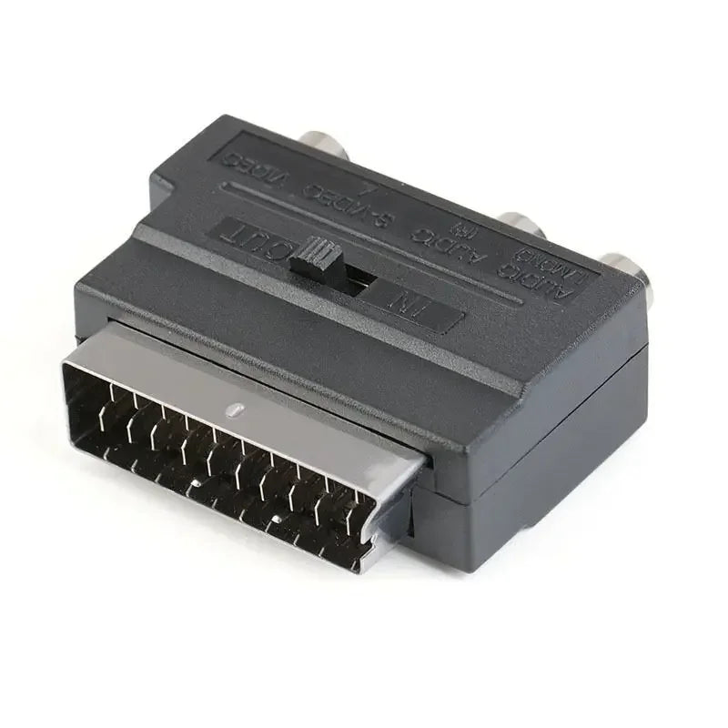 5Pcs Scart to 3 RCA S-Video Adapter Composite RCA Phono Adaptor Converter AV TV Audio For Video DVD Recorder TV Projector Qme 5pcs