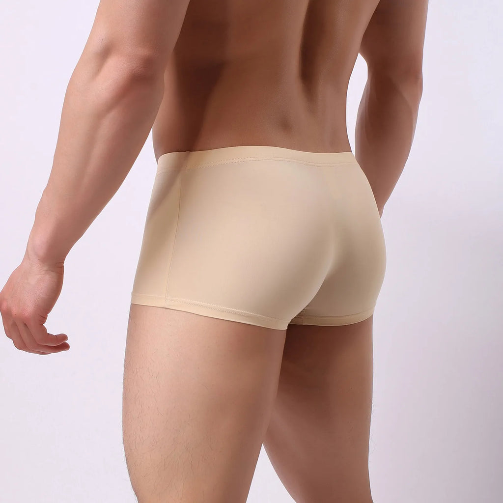 3PC Lightweight Daily Comforatble Elastic Waist Boxers Men's Sexy Solid Elephant Nose Comfortable Underwear Boxer Pants Qme