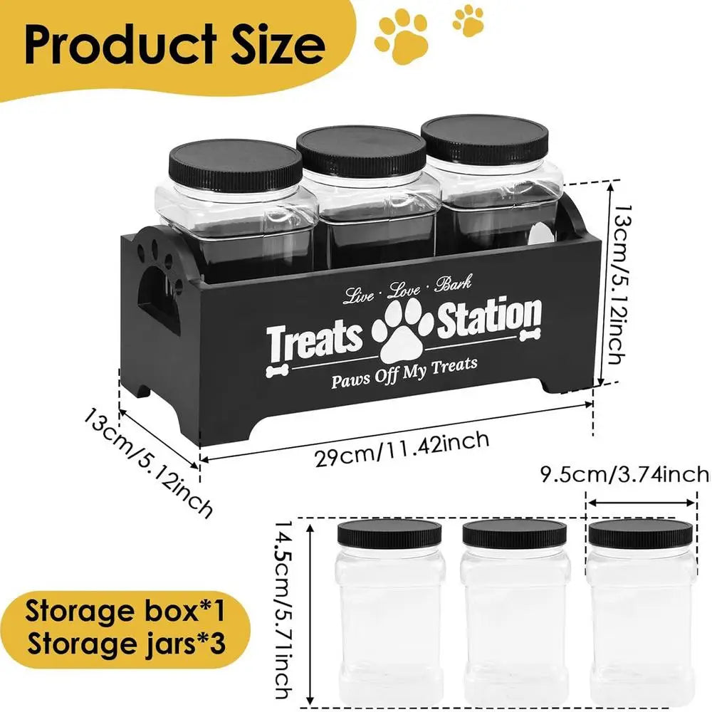 Dog Supports Container Airtight 3-Piece Box Storage Organizer Pet Cat Qme China Mainland Black