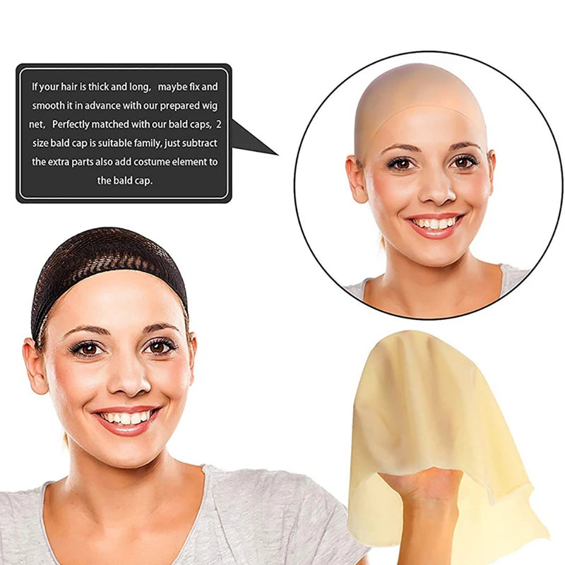 Funny Latex Skin Fake Bald Head Unisex Fancy Film Party Wig Cap Mask Qme