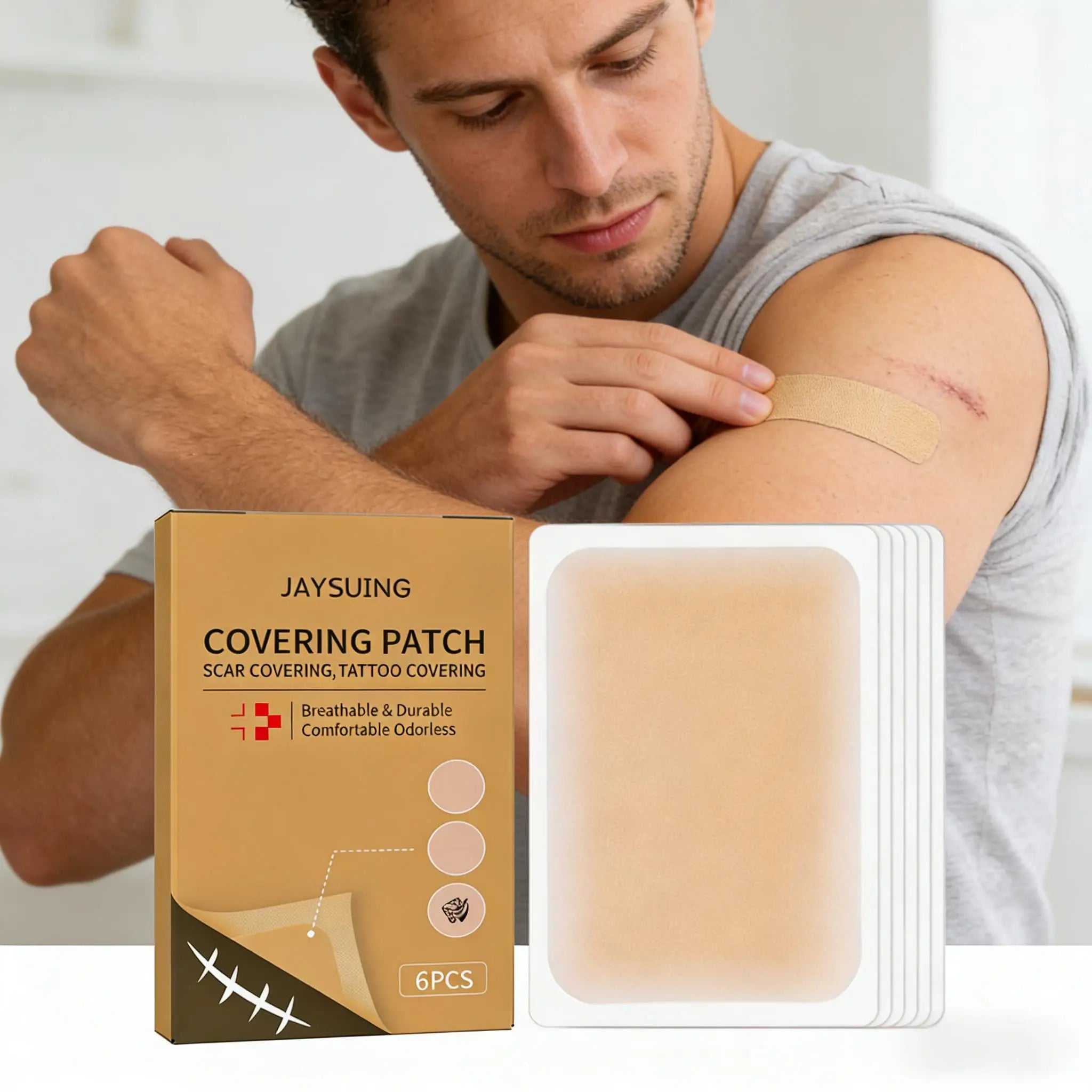 Invisible Concealer Patches Waterproof Full Cover Concealer Tattoo Scar Birthmark Natural Breathable Skin Flaw Hide Tapes 6PCS Qme
