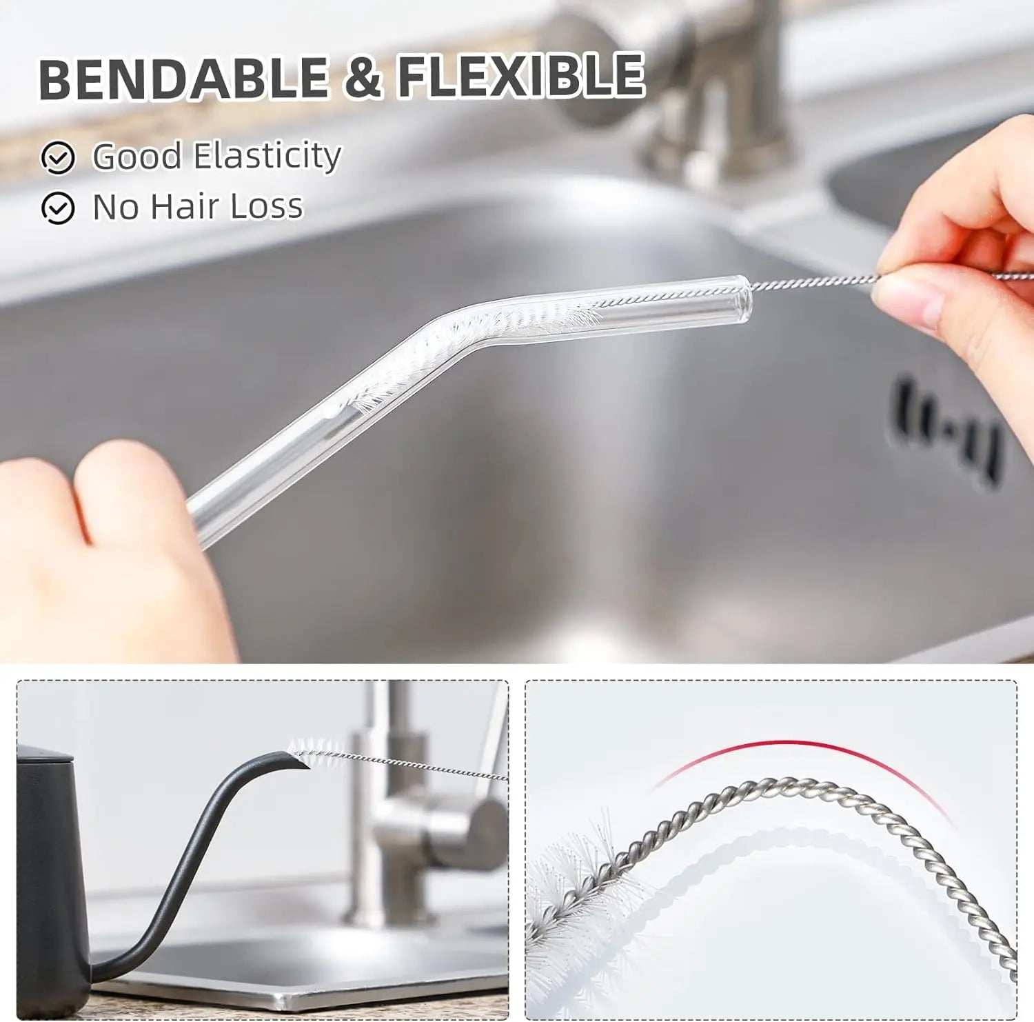 Long Straw Cleaning Brush Straws Water Bottles Nipple Cups Tubes Qme