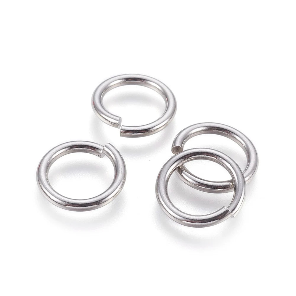 PandaHall Tarnish Resistant 304 Stainless Steel Saw Cut Open Jump Rings diameter 1.4-3mm x thick 6-30mm Round for Jewelry Making Qme