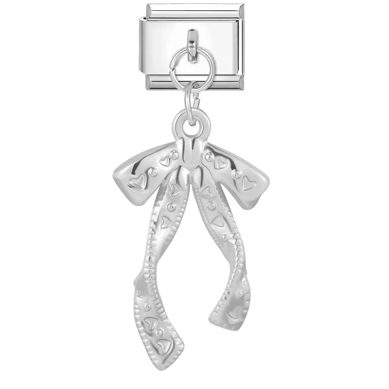 2026 Colorful Zircon Crystal Pendant Italian Charm Link Fit Stainless