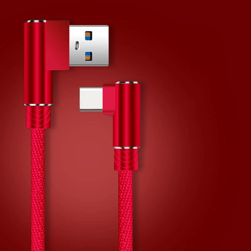 40W USB C Ports Fast Charge Cable Universal USB To Type C Data Cord 0.25M 1M 1.5M 2M PD Port Extension Nylon Braided Data Wire Qme Red 2m