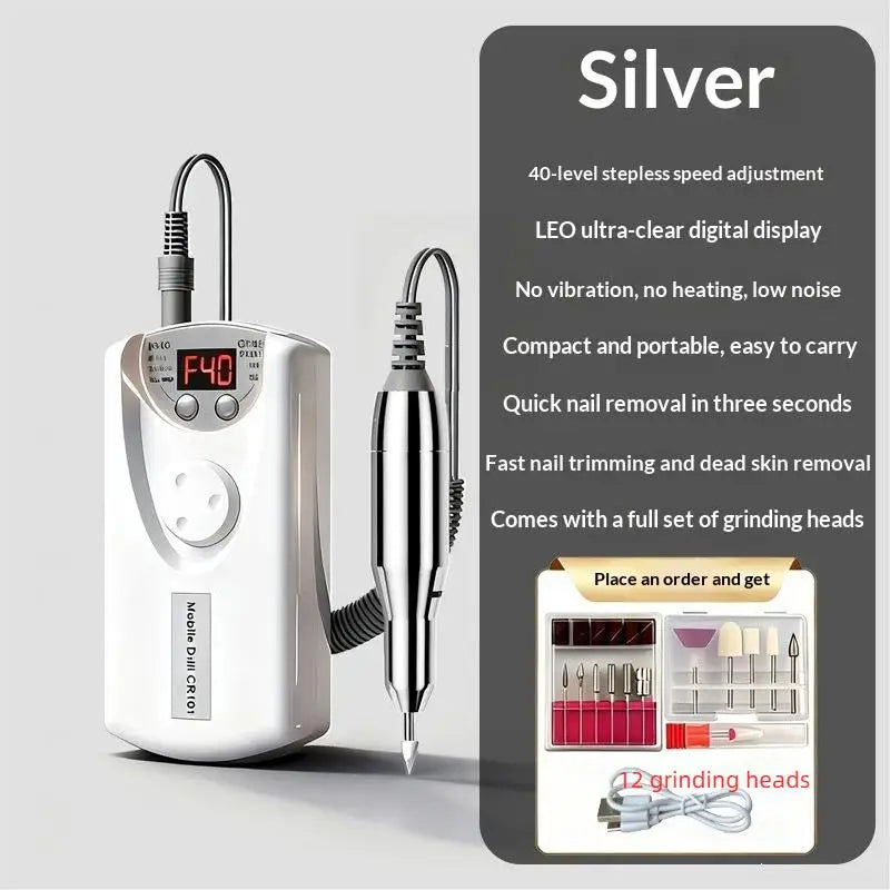 All-in-one Electric Manicure Tool 12 Heads Professional Home Nail Qme A1