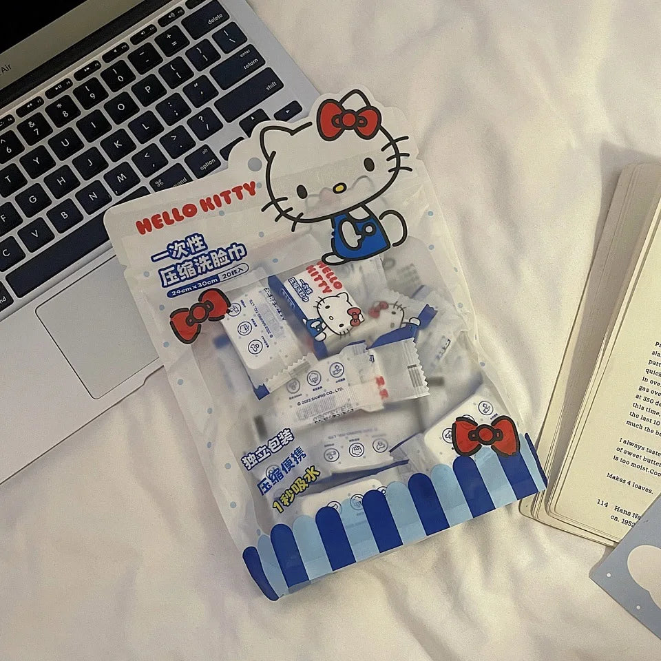 Hello Kitty Disposable Gloves Cute Food-grade Plastic Bags Boxes Qme 7 Compressed Tow