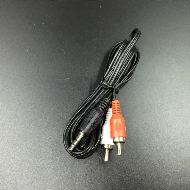 3.5mm Audio AV Video Headphone Connector Cable Cord Car Cable Splitter, 2RCA Phono Male, Stereo Male Plug To Qme