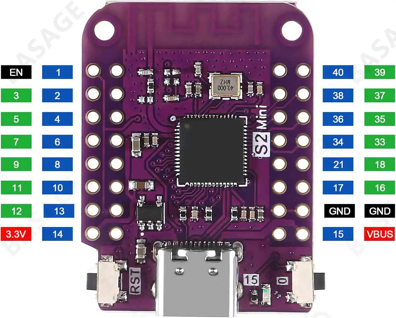 ESP32 S2 Mini V1.0.0 - LOLIN WIFI IOT Board based ESP32-S2FN4R2 ESP32-S2 4MB FLASH 2MB PSRAM MicroPython Arduino Compatible Qme