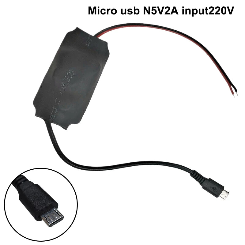 TYPEC USB Power Supply Transformer AC220V To DC5V 1A/2A Power Transformer Portable Small Camera WiFi Monitoring Adapter Qme 5V2A micro usb