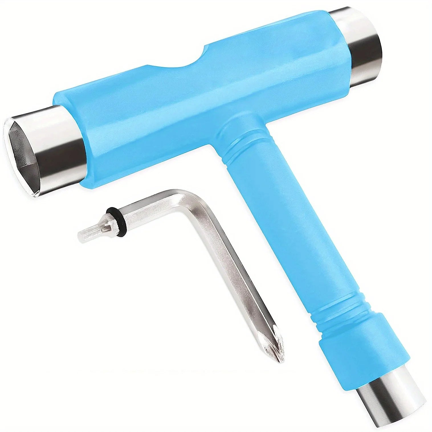 Skate T-Tool With Allen Wrench - Multi-functional Skateboard Tool Set Qme Blue 1pc