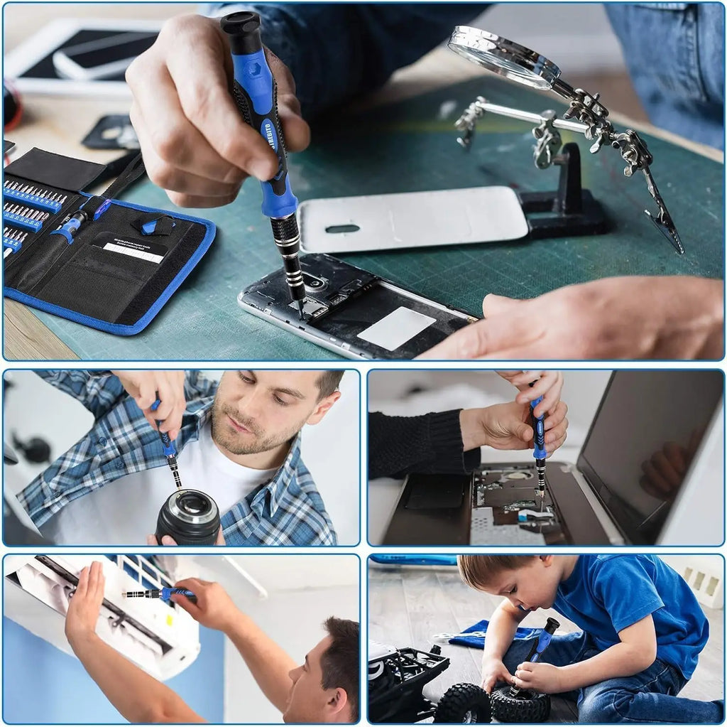 Precision Screwdriver Sets 142-Piece Electronics Precision Screwdriver with 120 Bits Magnetic Repair Tool Kit for iPhone PC Etc. Qme