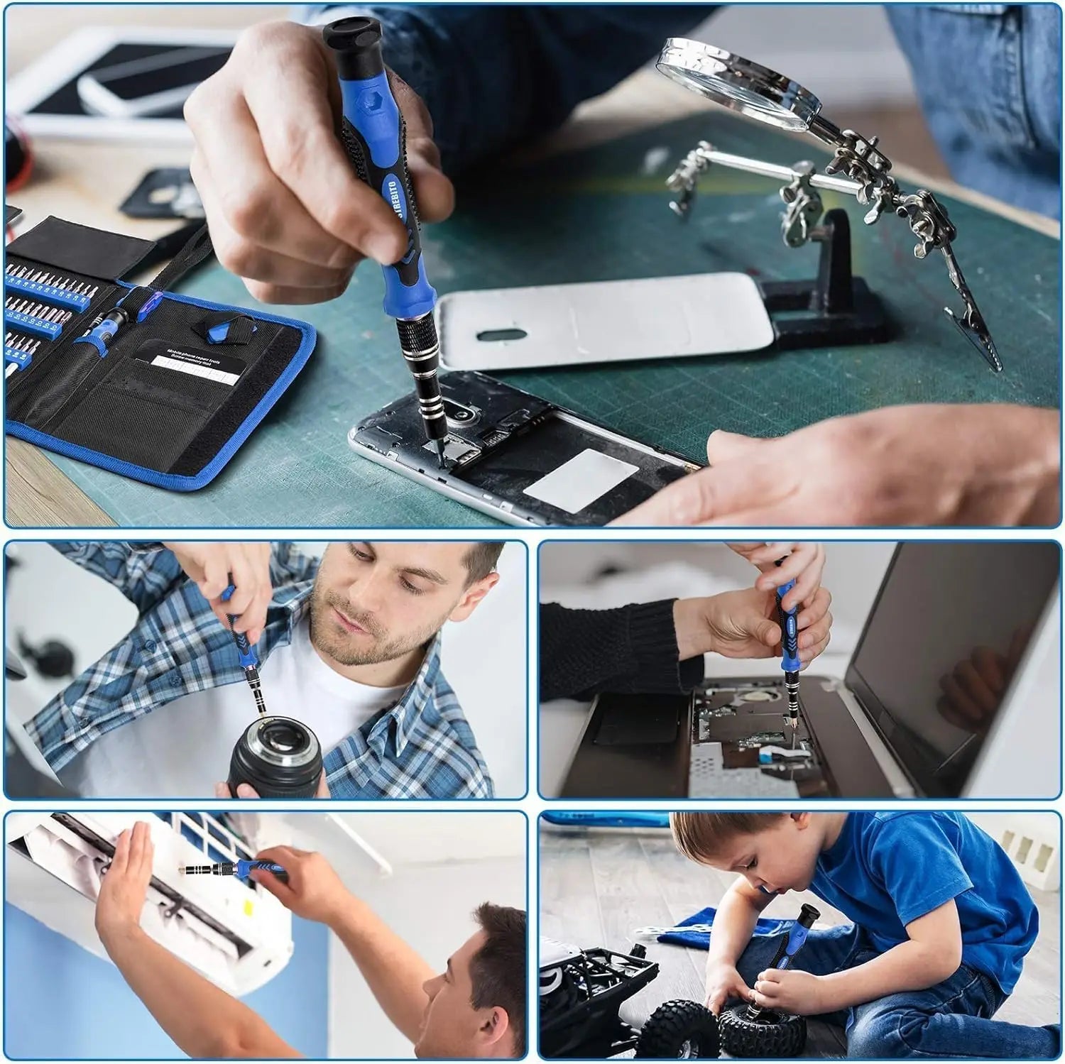 Precision Screwdriver Sets 142-Piece Electronics Precision Screwdriver with 120 Bits Magnetic Repair Tool Kit for iPhone PC Etc. Qme