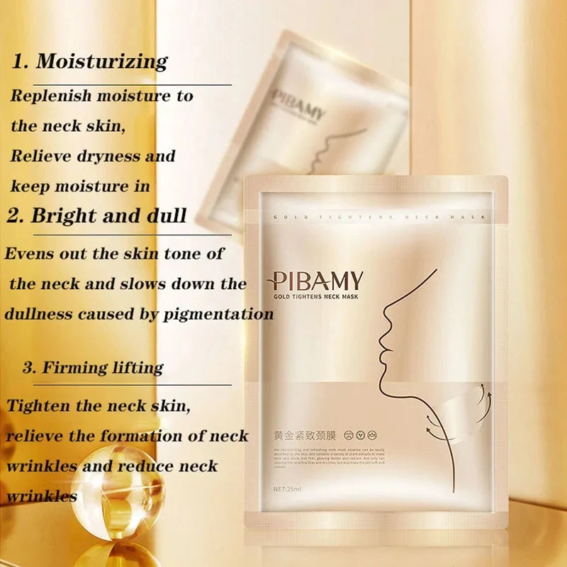 Gold Firming Neck Mask Moisturizing Anti Wrinkles Anti-aging skincare Neck Masks Beauty Necks Skin Care Products Qme