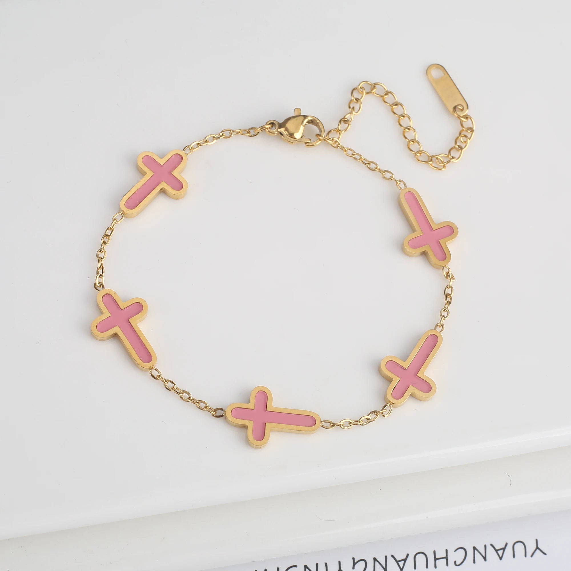 INS Charms Stainless Steel Shell Cross Necklace Jewelry Bracelet